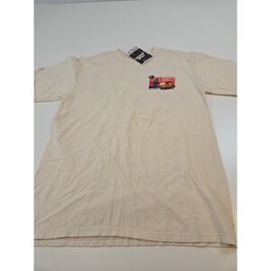 Crazy Shirts Lido Beach Sarasota Shirt Mens Medium Coconut Dyed Cream Graphic